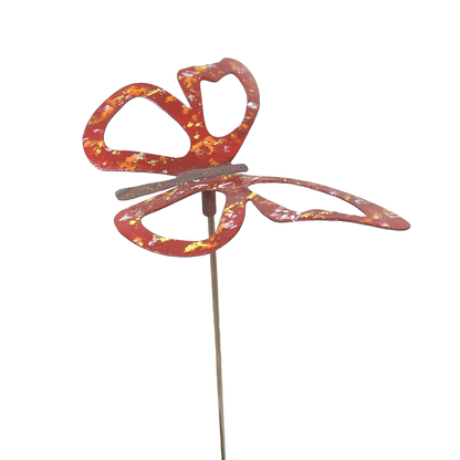 Copper Enamel Wispy Butterfly Stake