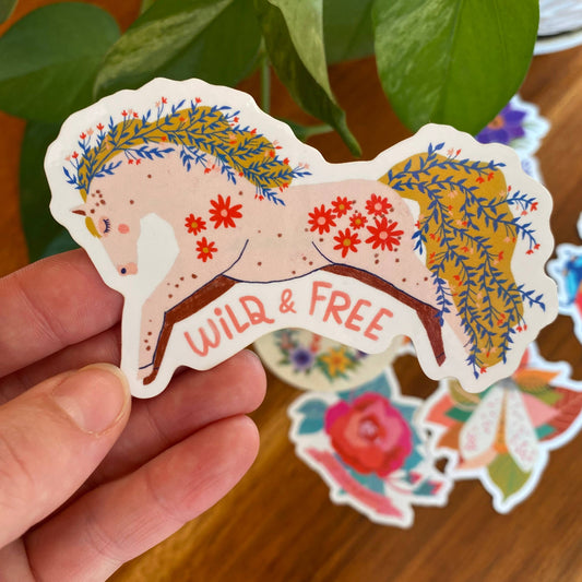 Wild and Free Horse Sticker
