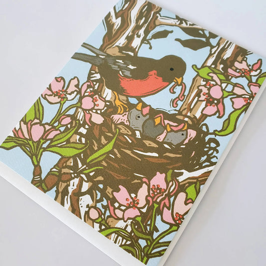 Mama Robin Red Breast Mother's Day Greeting Card
