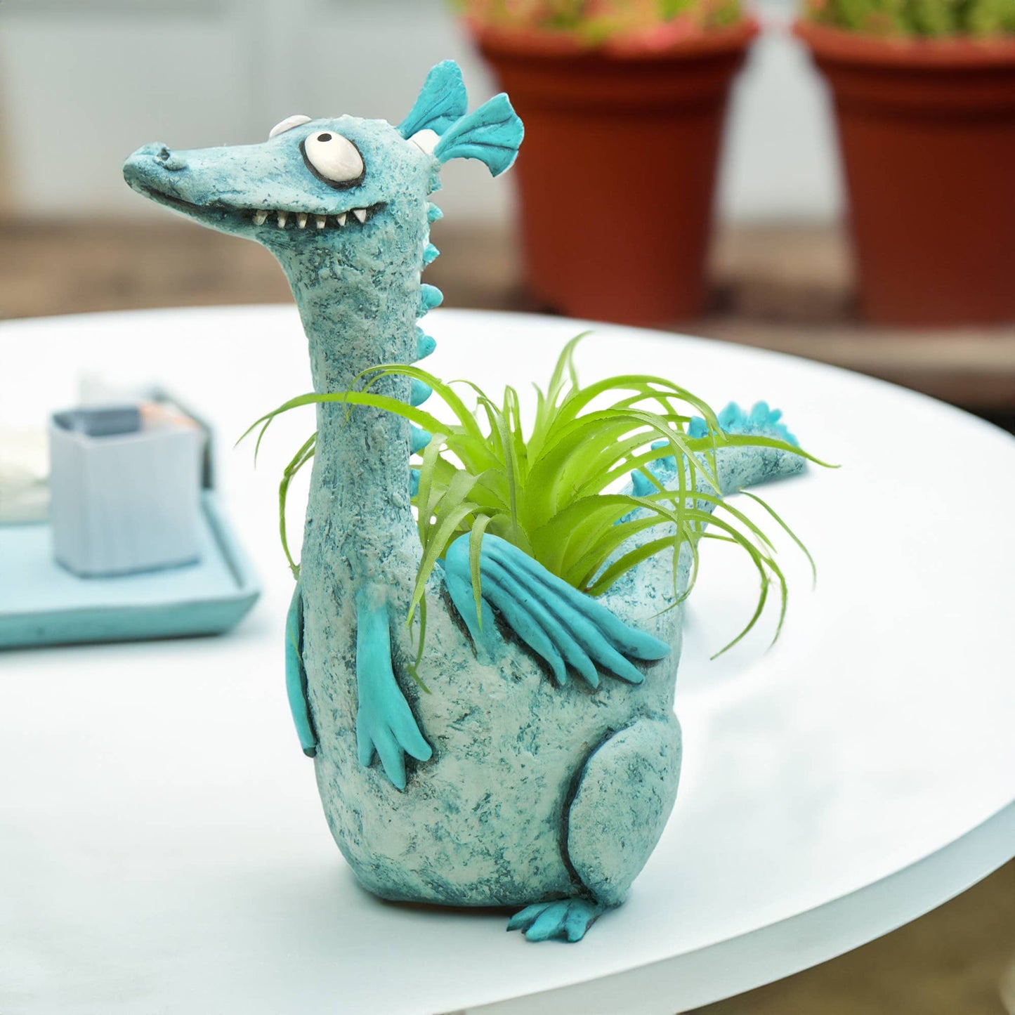Drake Teal Dragon Blobhouse Planter
