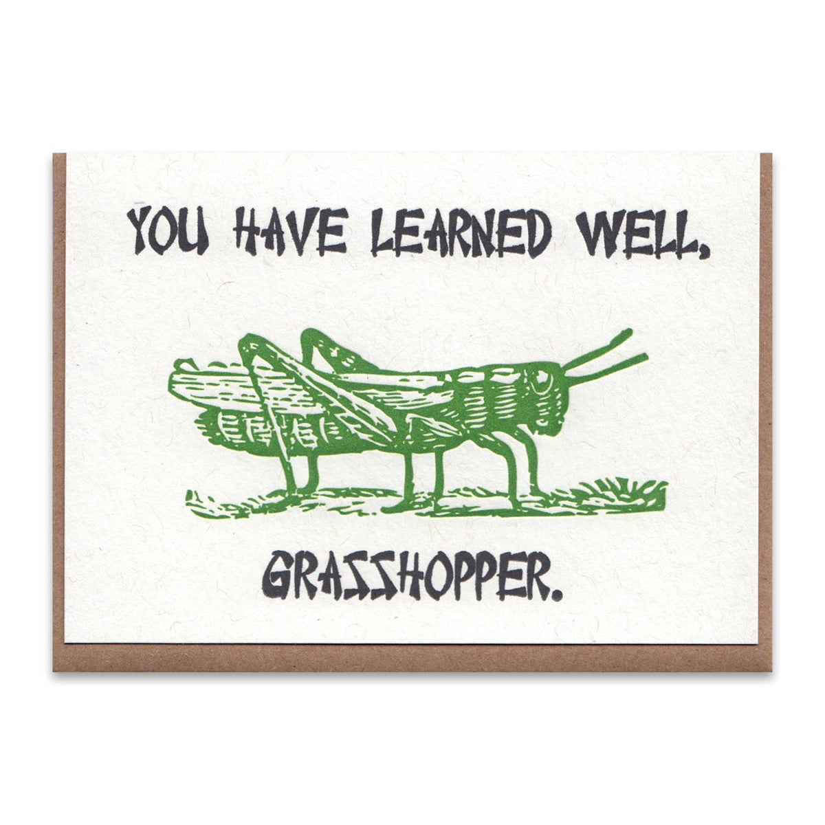 Grasshopper Letterpress Congratulations Greeting Card