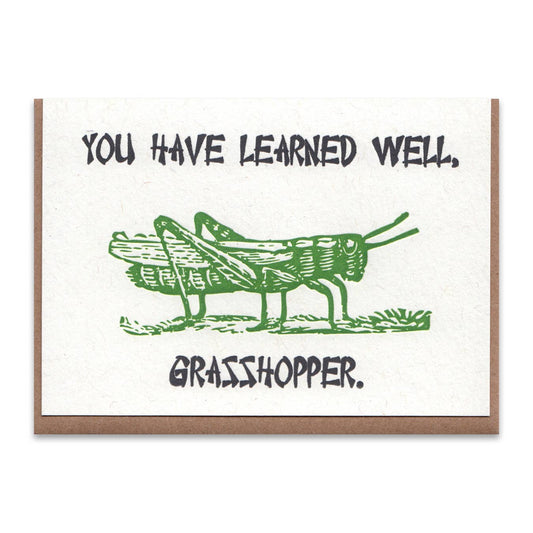 Grasshopper Letterpress Congratulations Greeting Card