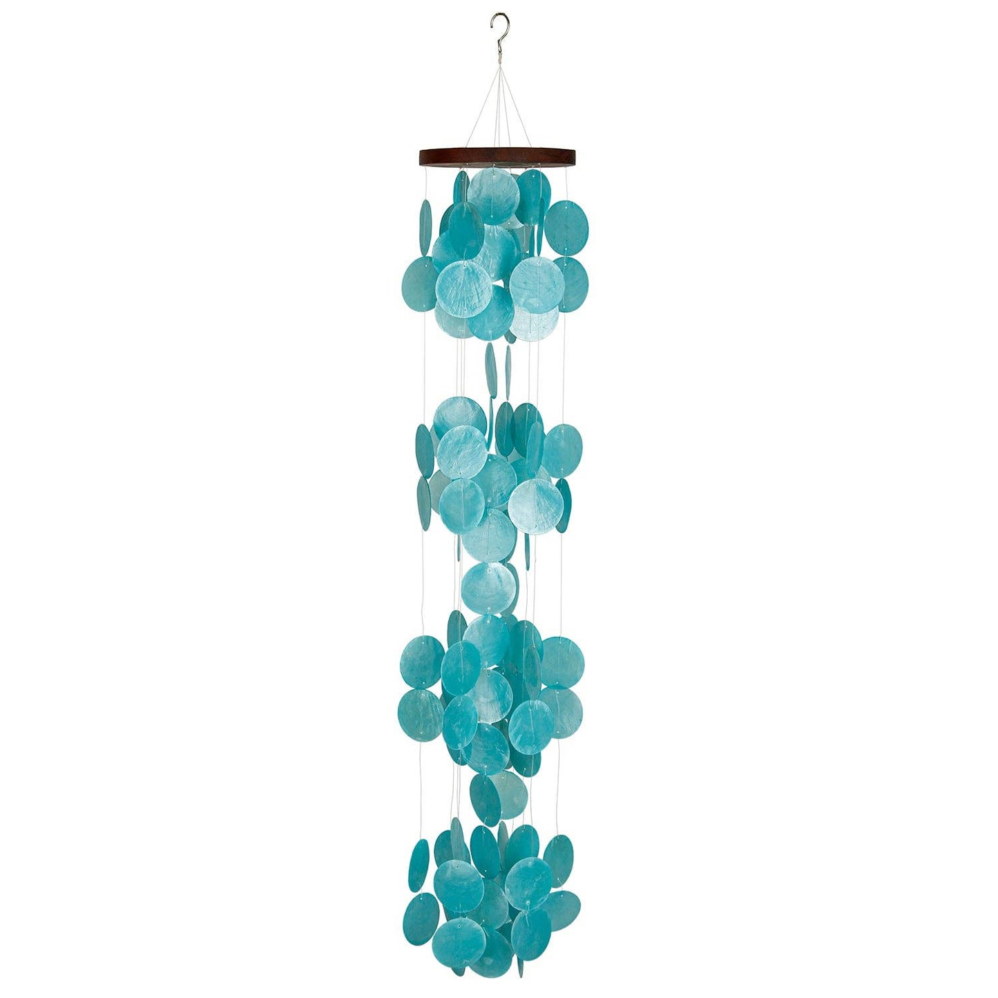 40 in. Woodstocks Capiz Waterfall Chime