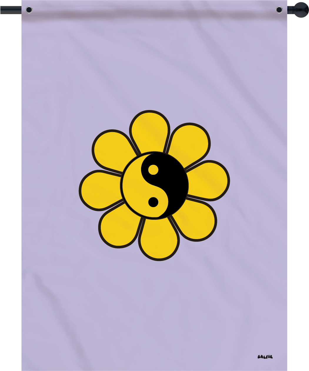Yin Yang Daisy Flag