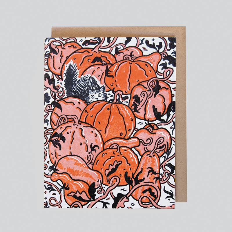 Scaredy Cat Letterpress Halloween Greeting Card