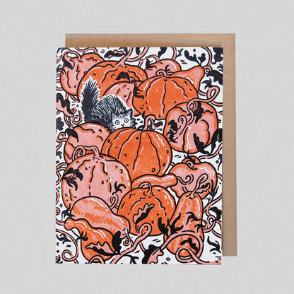 Scaredy Cat Letterpress Halloween Greeting Card