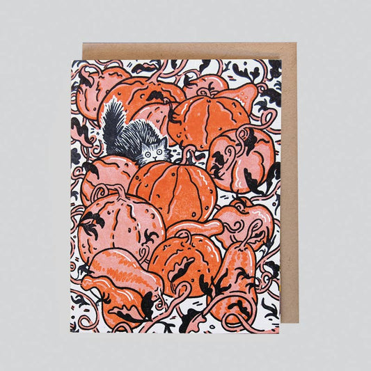Scaredy Cat Letterpress Halloween Greeting Card