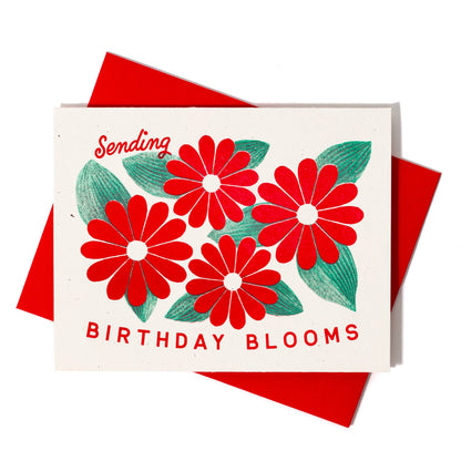 Sending Birthday Blooms Greeting Card