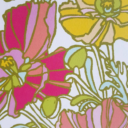Icelandic Poppies Floral Blank Note Card