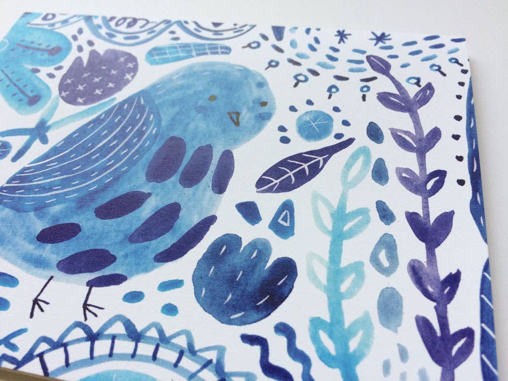 Blue Bird of Happiness Greeting Card