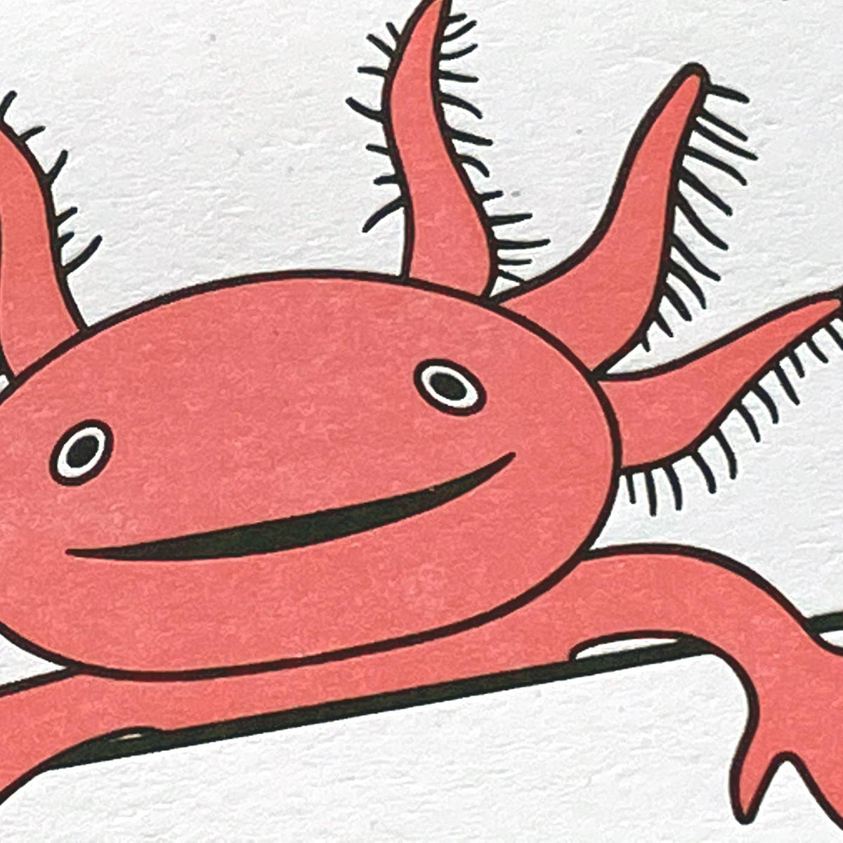 Axolotl Thanks Letterpress Thank You Greeting Card