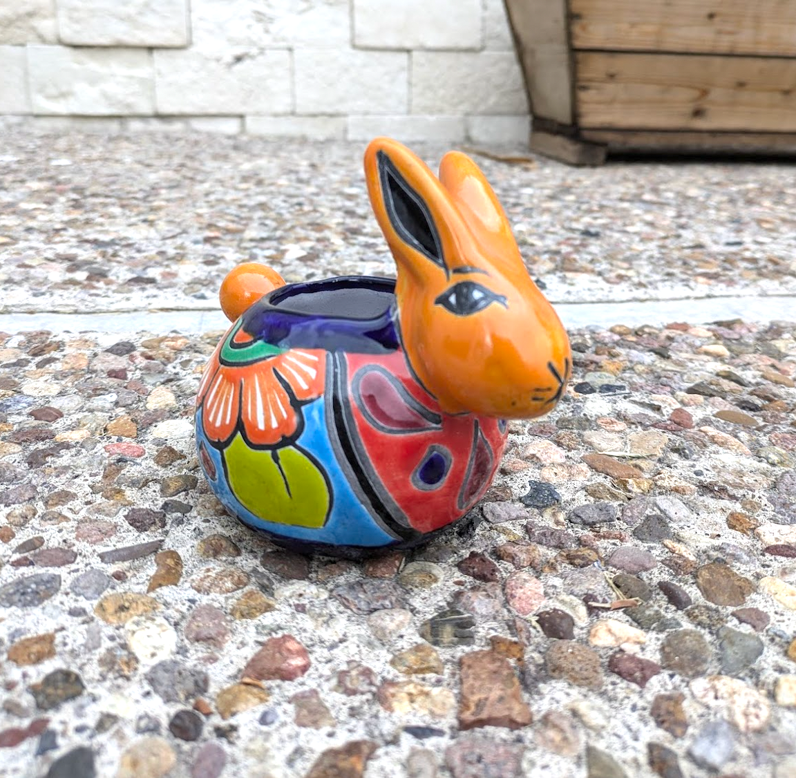 Mexican Talavera Rabbit Planter