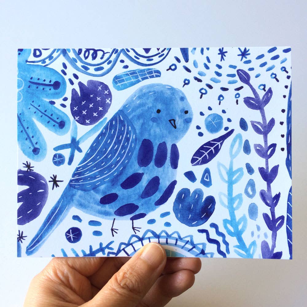 Blue Bird of Happiness Greeting Card