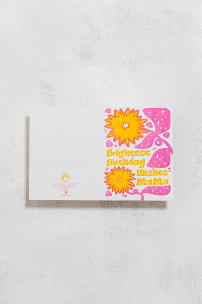 Brightest Birthday Wishes Mama Letterpress Birthday Card