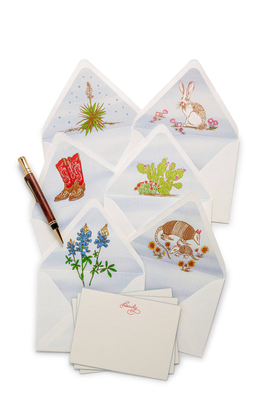 Howdy Fancy Pants Letterpress Flat Notecard Set