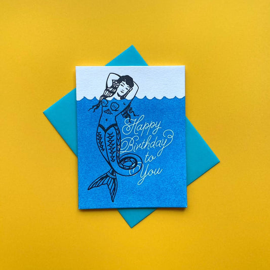 Birthday Mermaid Greeting Card