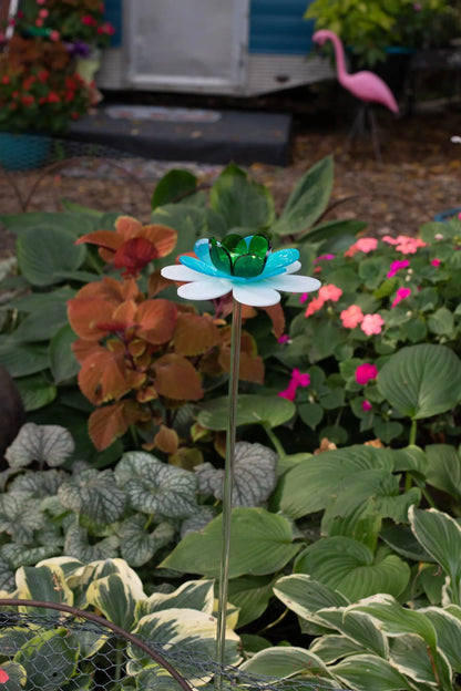  Aqua green flower sculpture | Peacock lotus spring home