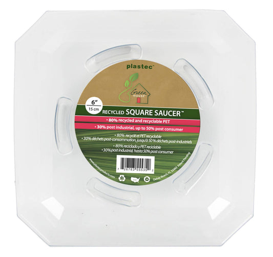 Square Recycled Saucer - Clear Plastic