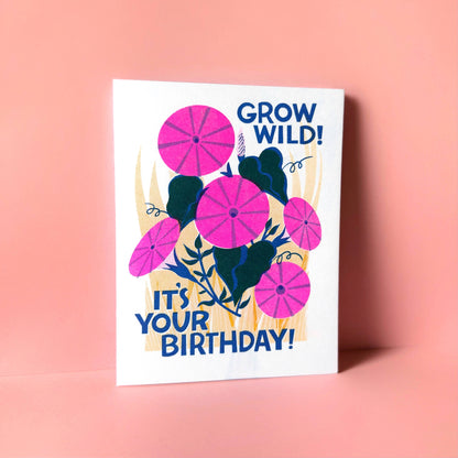 Grow Wild Wildflower Birthday Greeting Card