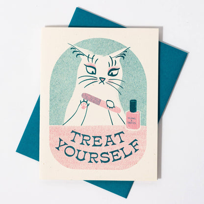Treat Yourself Kitty Greeting Card