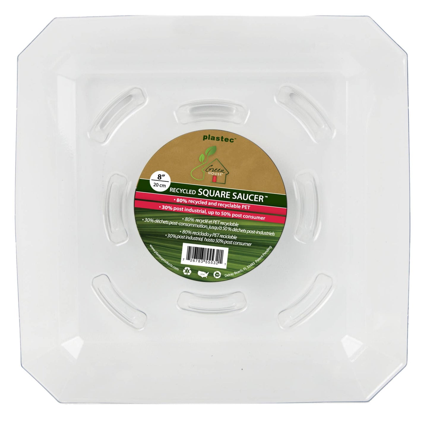 Square Recycled Saucer - Clear Plastic