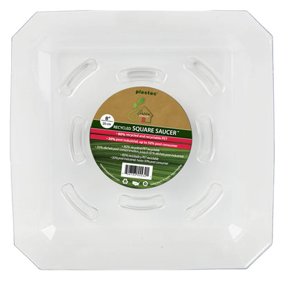 Square Recycled Saucer - Clear Plastic