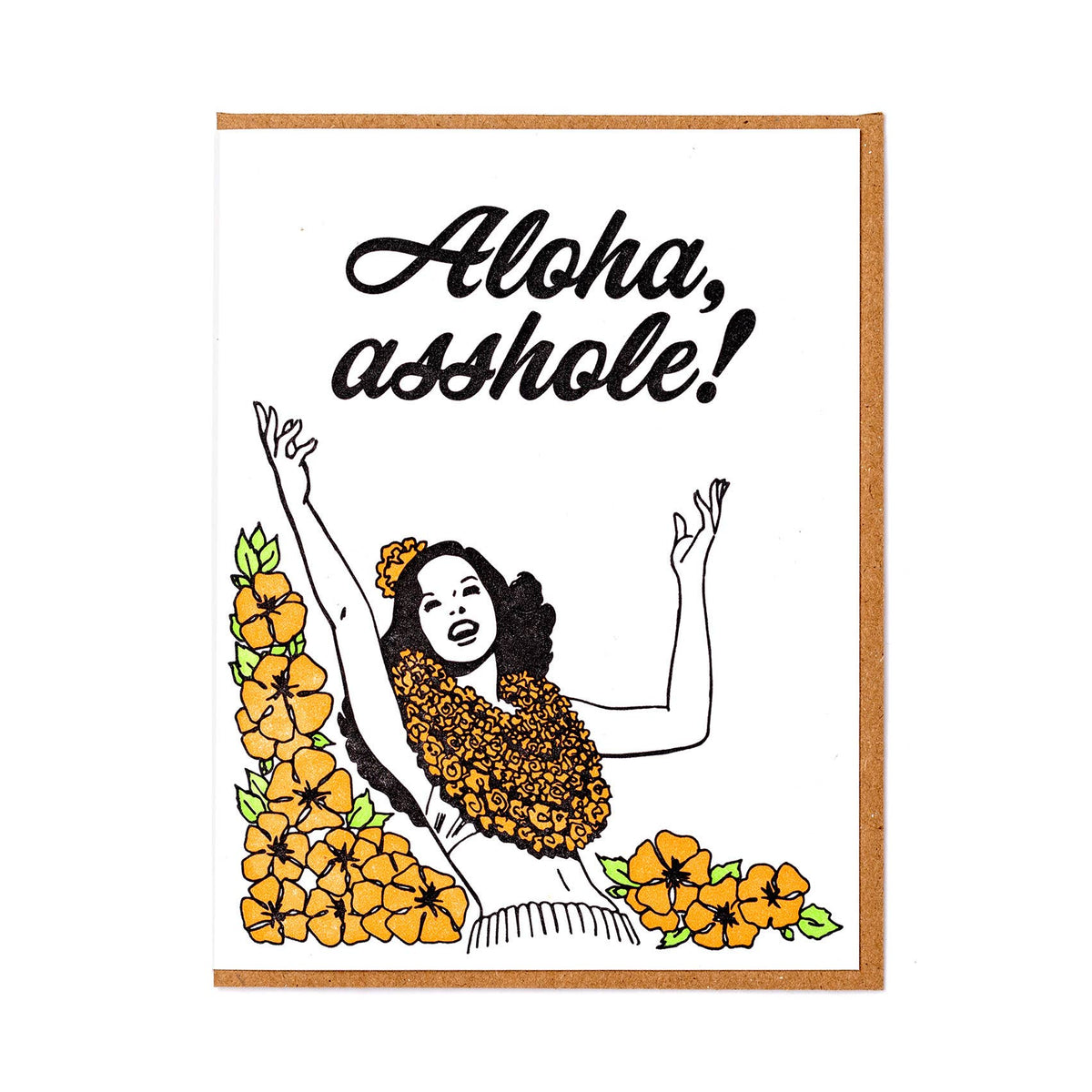 Aloha Letterpress Greeting Card