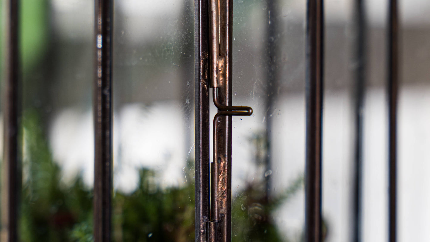 Greenhouse Glass and Metal Terrarium Bronze 10 x 7 x 10