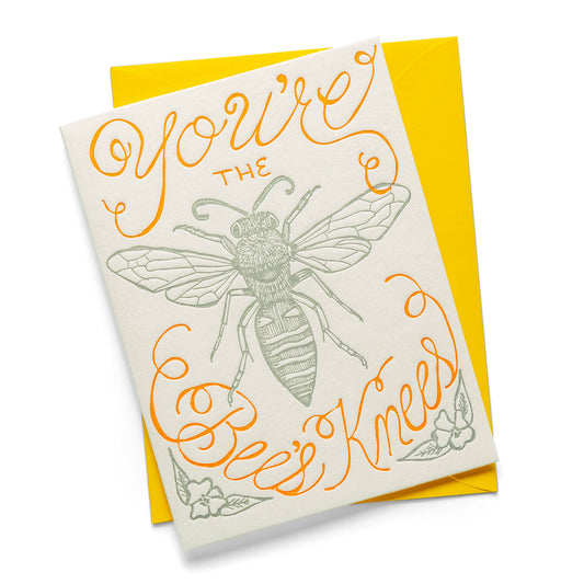 Bees Knees Letterpress Greeting Card
