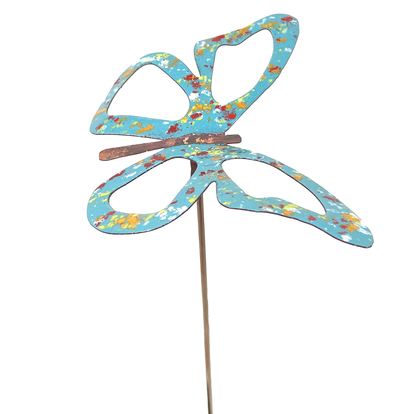 Copper Enamel Wispy Butterfly Stake