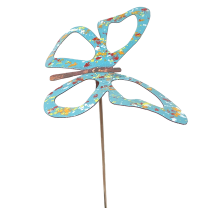 Copper Enamel Wispy Butterfly Stake