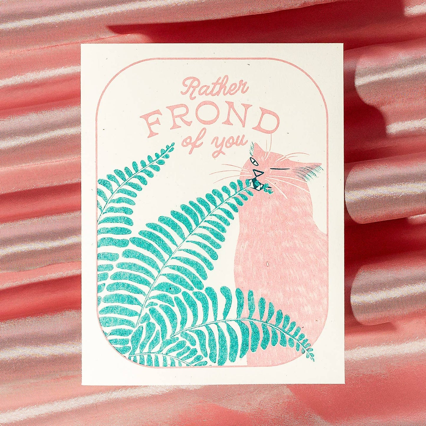 Rather Frond of You Fern Cat Greeting Card
