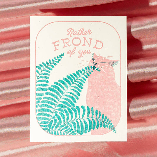 Rather Frond of You Fern Cat Greeting Card