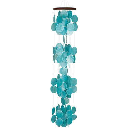 40 in. Woodstocks Capiz Waterfall Chime