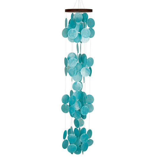 40 in. Woodstocks Capiz Waterfall Chime