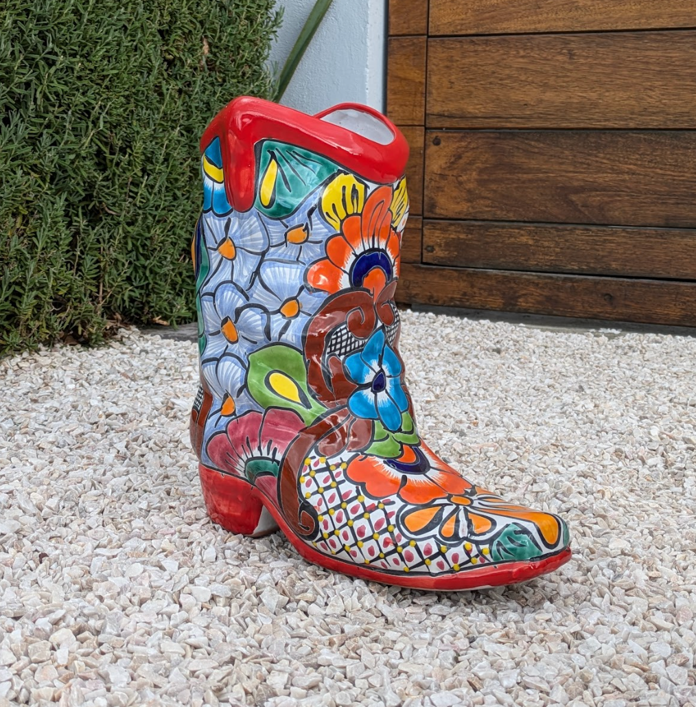 Mexican Talavera Boot Planter
