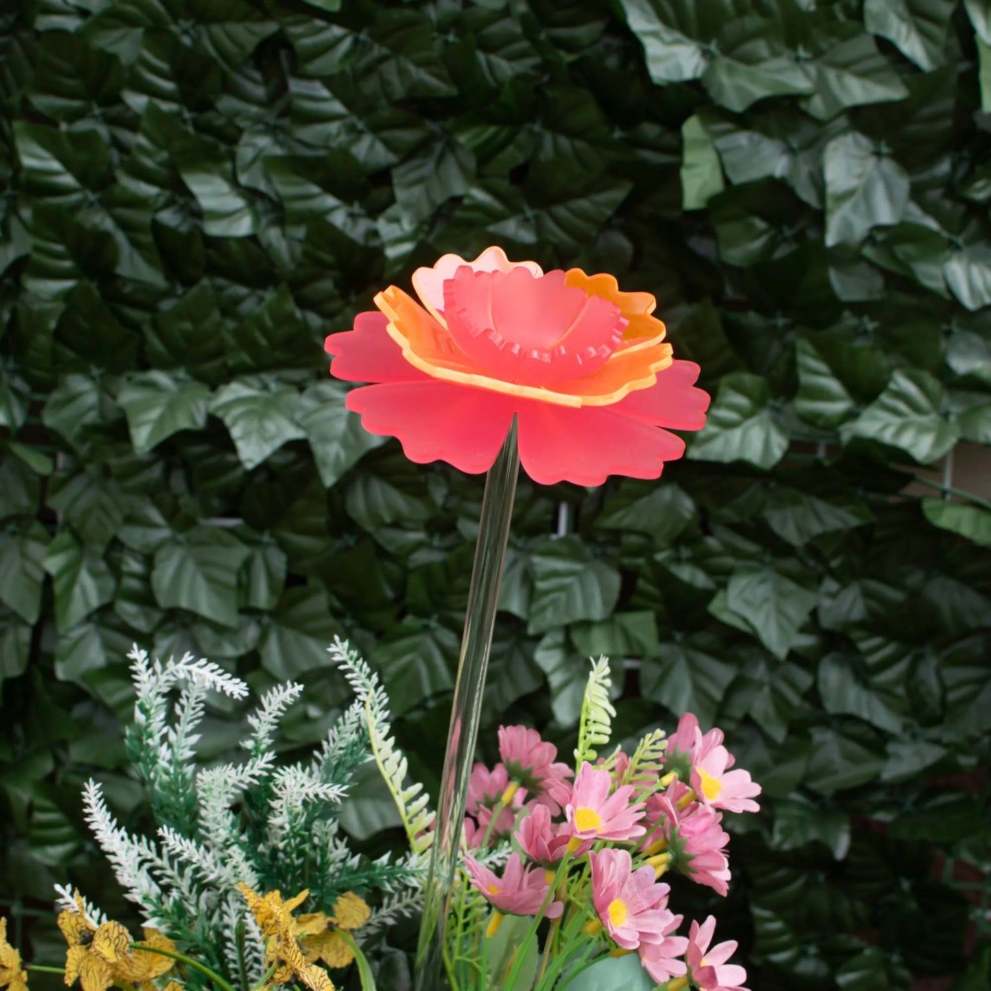 Mother's Day Carnation - Handmade glowing garden stake