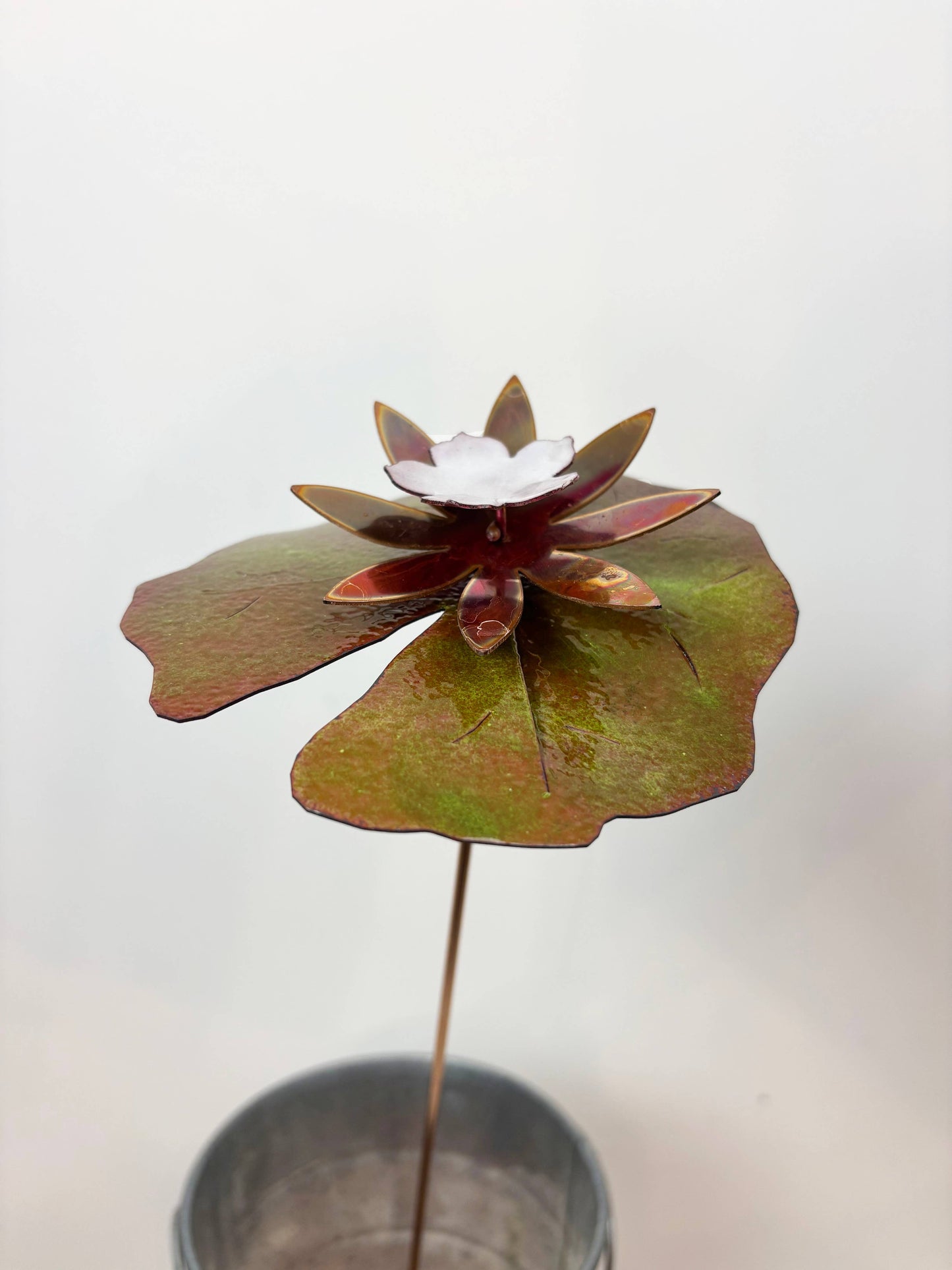 Copper Enamel Porcelain Lily Pad