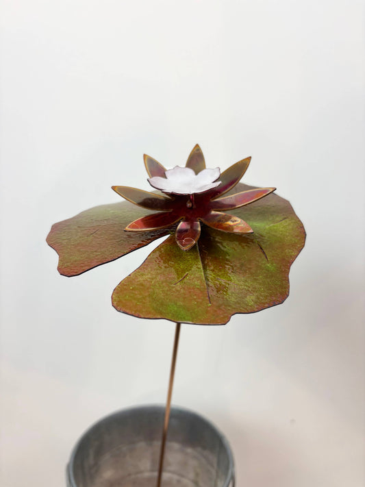 Copper Enamel Porcelain Lily Pad