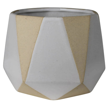 Calico Cachepot, Ceramic - White