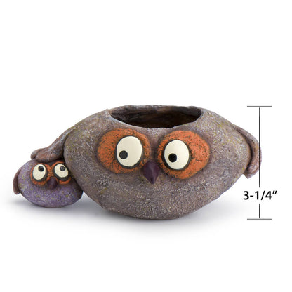Papaw and Chip Owl Bird Planter