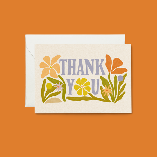Tropical Floral Thank You Greeting Card