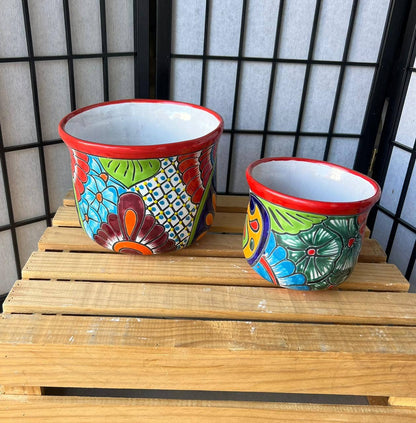 Mexican Talavera Tapered Planter