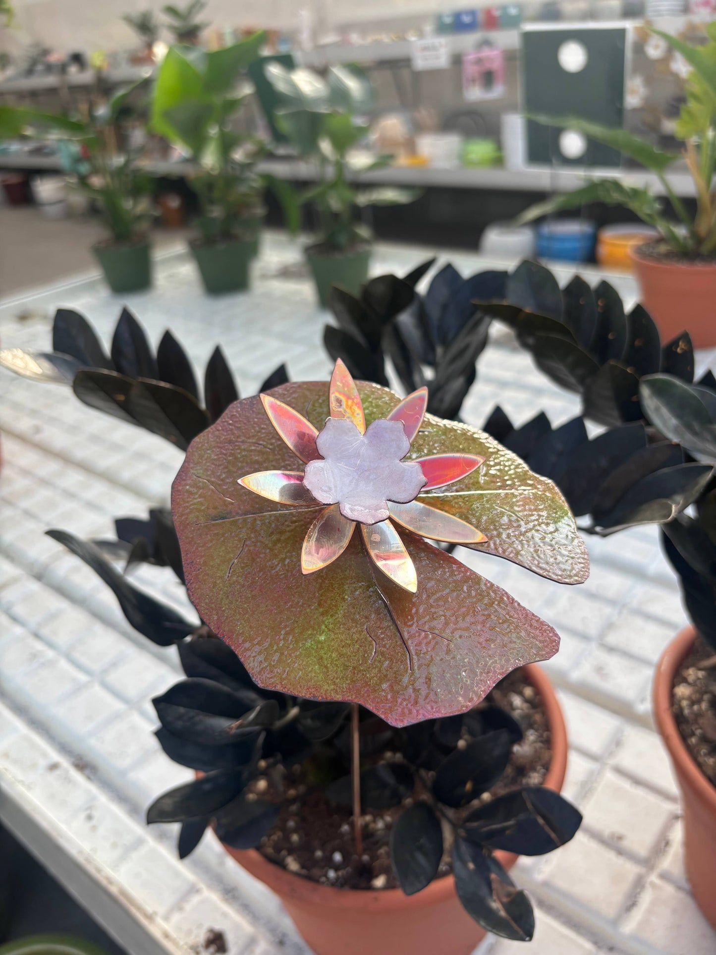 Copper Enamel Porcelain Lily Pad