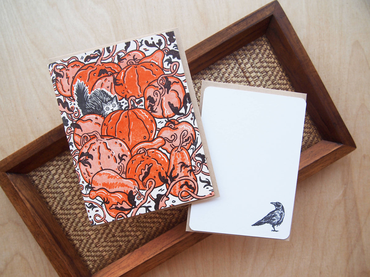 Scaredy Cat Letterpress Halloween Greeting Card