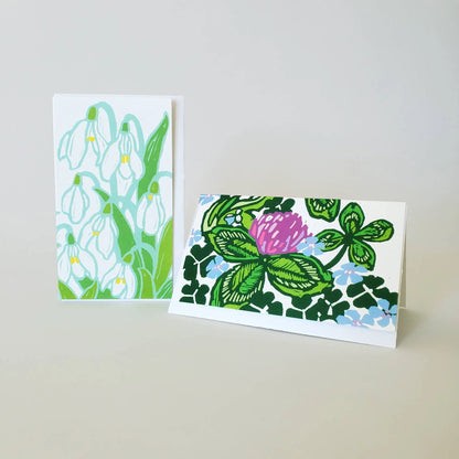 Purple Clover Mini Note Card Set of 8