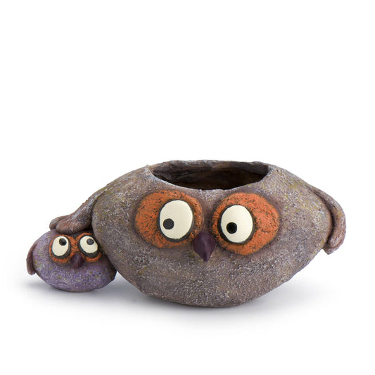 Papaw and Chip Owl Bird Planter