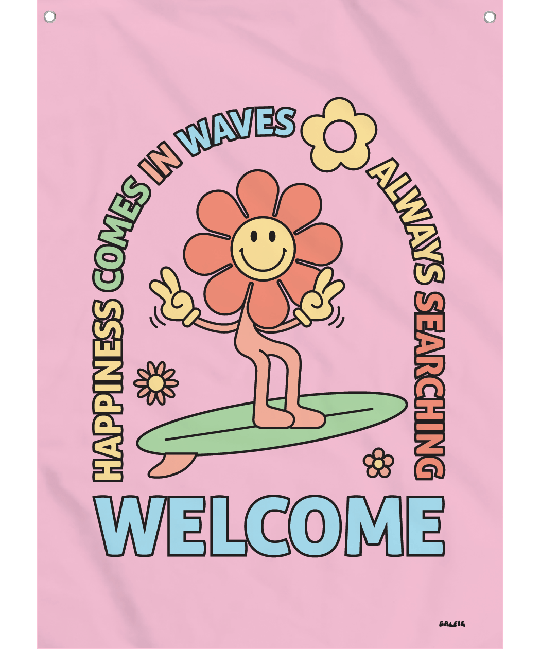 Happiness Comes In Waves Flag