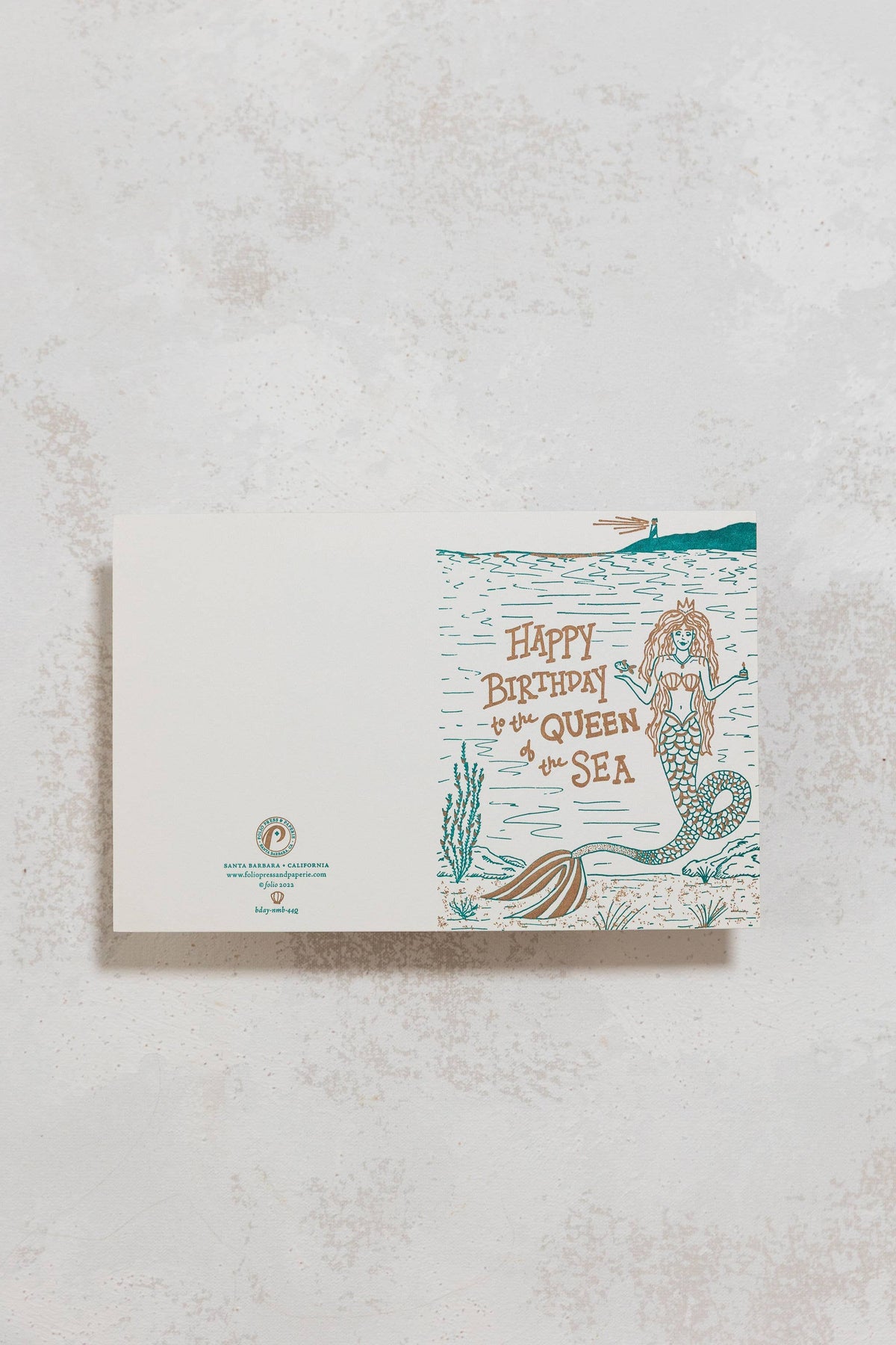 The Queen of the Sea Letterpress Birthday Card