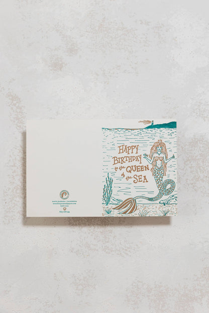The Queen of the Sea Letterpress Birthday Card